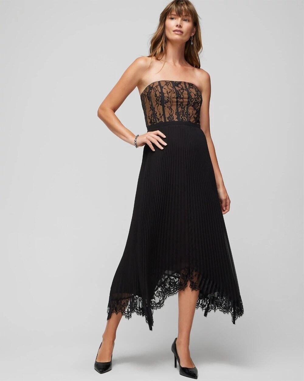 White House | Black MarketStrapless Lace Bustier Midi Dress NWT 12P